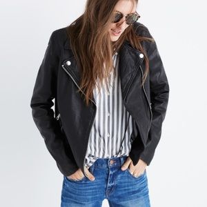 Madewell Washed Leather Motorcycle Jacket XS